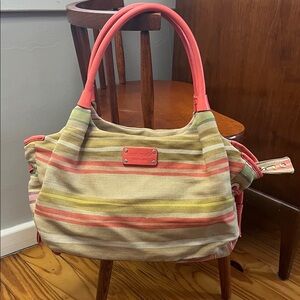 Kate Spade Multi Color Striped Canvas Bag